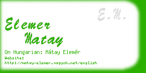 elemer matay business card